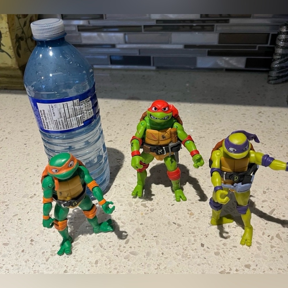 Vintage Ninja Turtle Action Figures Set - Green, Red, Orange, Purple